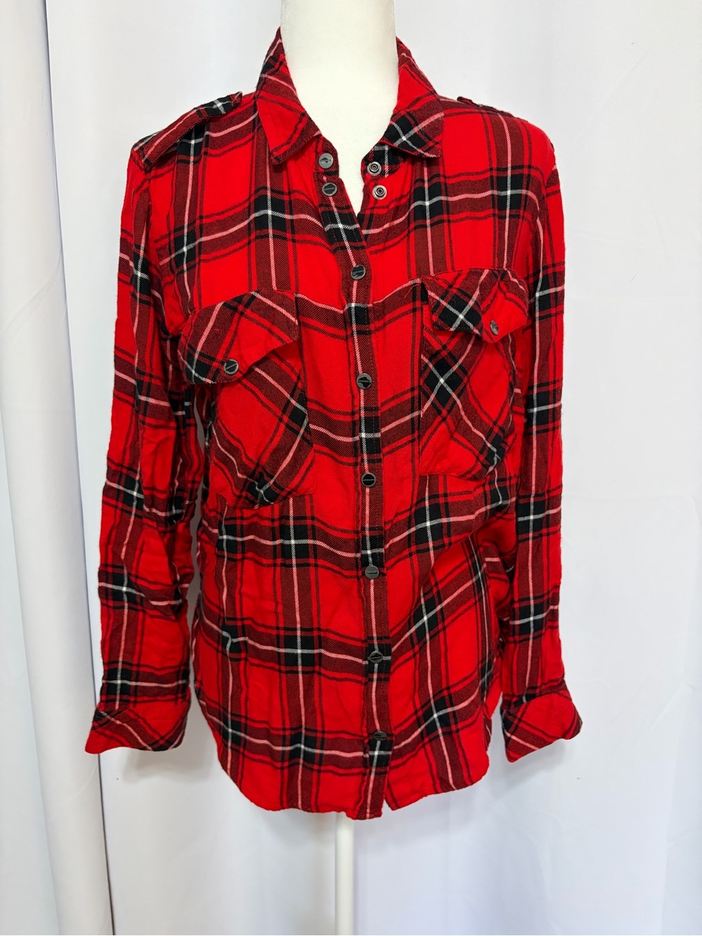 Classic Red Plaid Button-Up Shirt